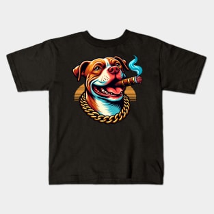 The Dog Life Pitbull Cigar Kids T-Shirt